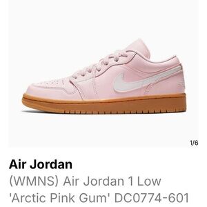 Jordan Arctic Pink Sneakers Low Top with Suede Upper and Gum Sole